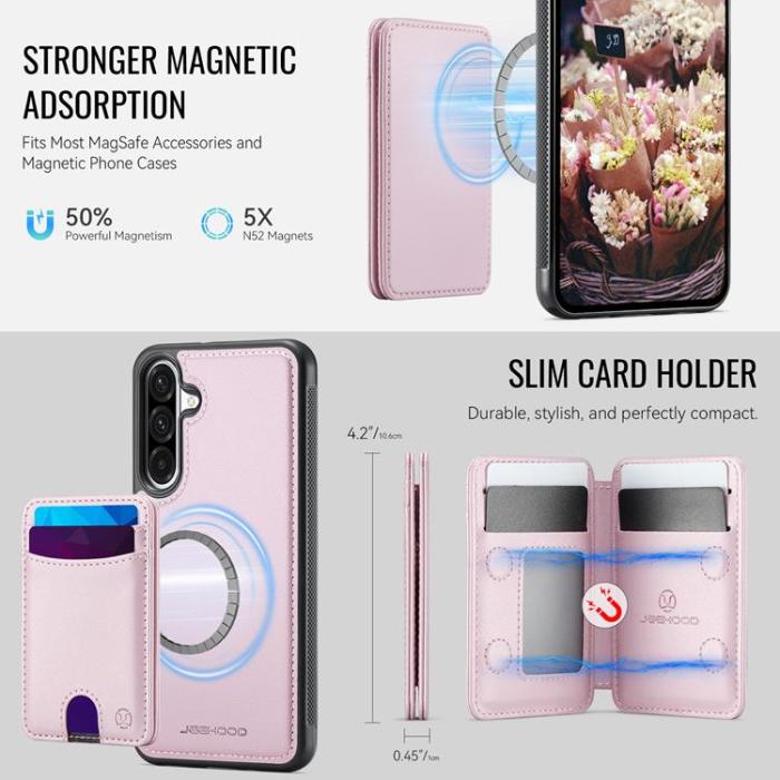 OEM - JEEHOOD Samsung Galaxy A56 5G Fodral KonstLäder - Rosa