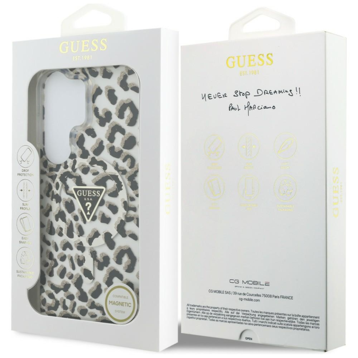 Guess - Guess Mobilskal För Galaxy S26 Ultra MagSafe IML Leopard Print Triangle