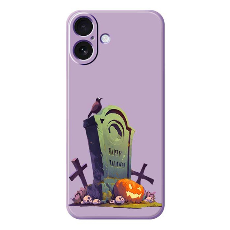 iPhone 17 Mobilskal med Halloween Tombstone Pattern TPU - Lila | 2353 | AlltMobil