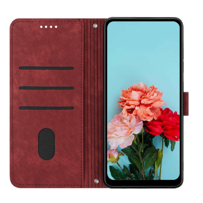 A-One Brand - Sony Xperia 10 VII Plånboksfodral Imprinted Lines - Röd