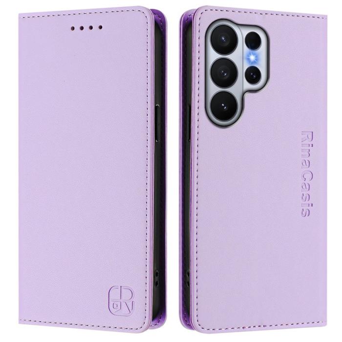 OEM - RINACASIS Mobilskal till Samsung Galaxy S26 Ultra KonstLäder RFID-Skydd - Lila