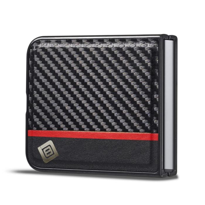LC.imeeke - LC.IMEEKE Galaxy Z Flip 5 Mobilskal Carbon Fiber - Svart