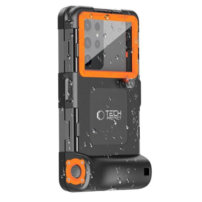 Tech-Protect - Tech-Protect Universala Vattentät Mobilväskor Diving - Svart/Orange