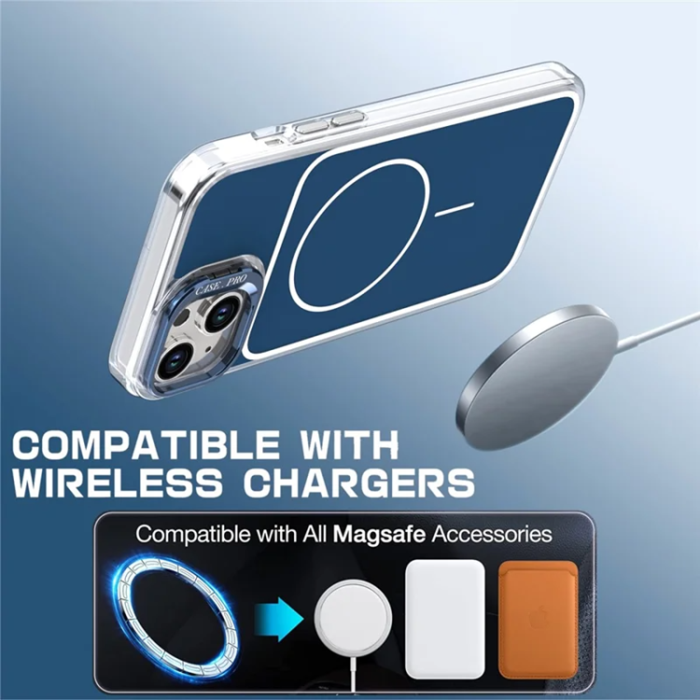 A-One Brand - iPhone 15 Mobilskal MagSafe Lens Kickstand med Handrem - Blå