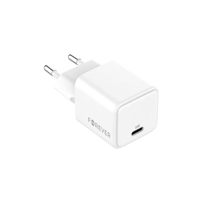 Forever - Forever Snabbladdare USB-C 30W GaN PD QC - Vit
