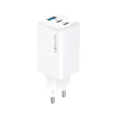 Forever - Forever Snabbladdare USB-A - 2x USB-C 65W GaN PD QC - Vit