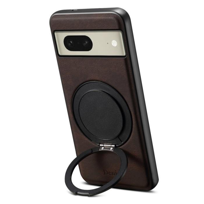DENIOR - DENIOR Google Pixel 8 Magnetfodral med kickstand Konstläder - Brun