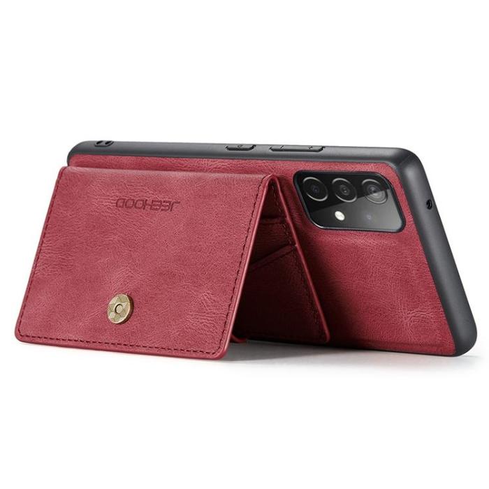 OEM - JEEHOOD Samsung Galaxy A52 4G/5G Mobilskal KonstLäder - Röd