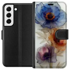Gustaf - Pl&aring;nboksfodral till Samsung Galaxy S22+ 5G med Silkesblommor