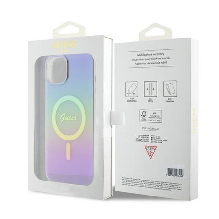 Guess - Guess iPhone 15 Mobilskal Magsafe IML Iridescent - Lila