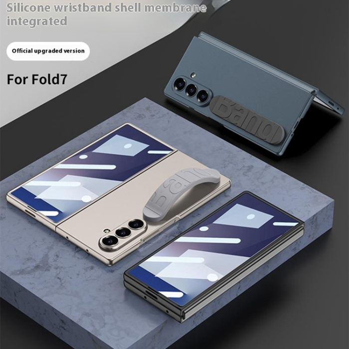 GKK - GKK Galaxy Z Fold 7 Mobilskal Med Silikon Handled Rem - Grå