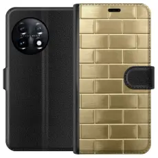 Gustaf - Pl&aring;nboksfodral till OnePlus 11R med Gyllene Murstenar
