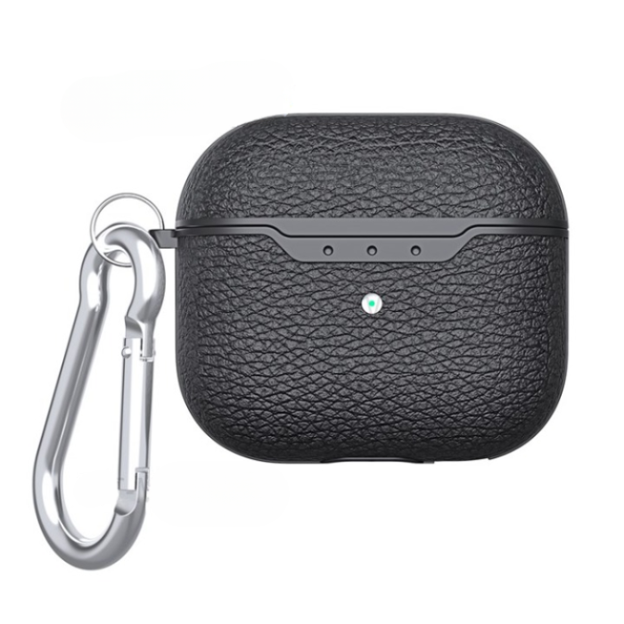 A-One Brand - Airpods 3 Skal Litchi Texture - Svart