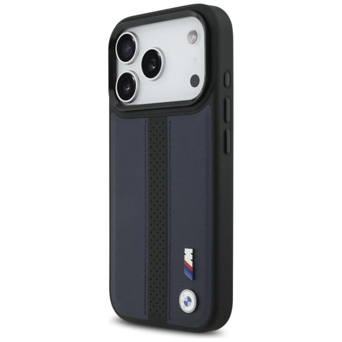 BMW - BMW iPhone 17 Pro Mobilskal MagSafe M Perforated Stripe Logo - Marinblå