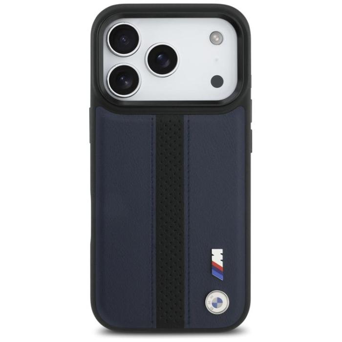 BMW - BMW iPhone 17 Pro Mobilskal MagSafe M Perforated Stripe Logo - Marinblå