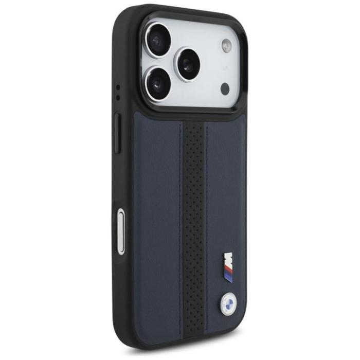 BMW - BMW iPhone 17 Pro Mobilskal MagSafe M Perforated Stripe Logo - Marinblå
