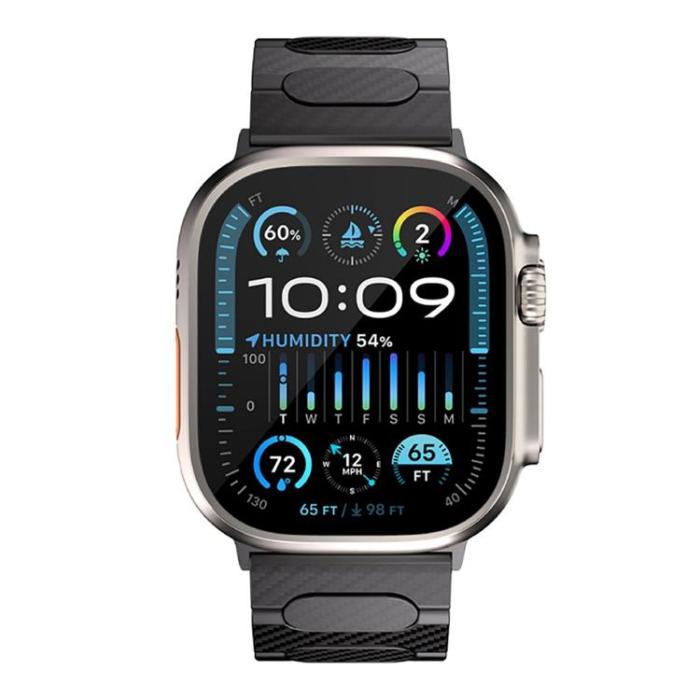 Just Mobile - Jsut Mobile Apple Watch (42/44/45/49mm) Armband Kolfiber - Svart