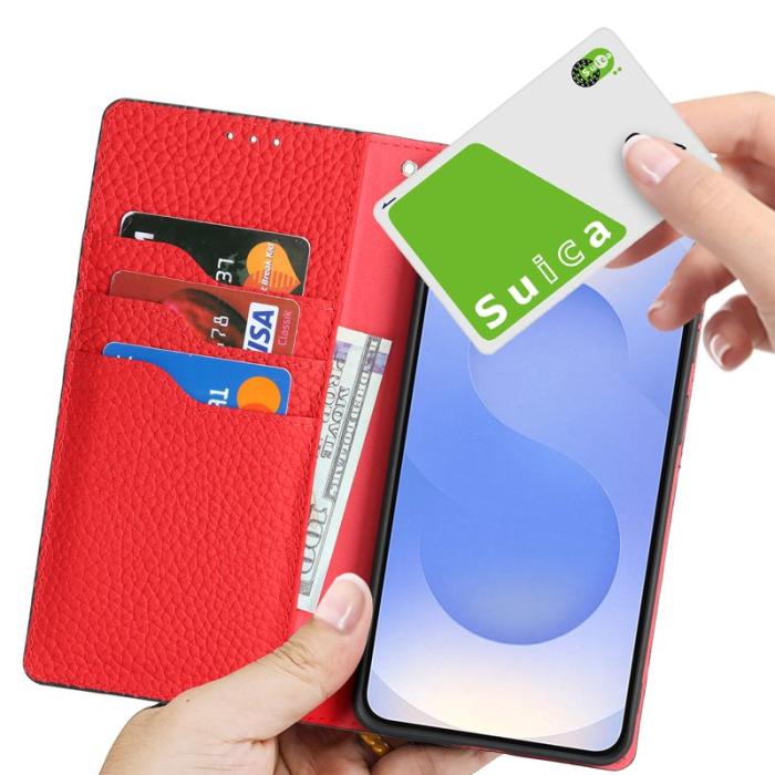 OEM - Plånboksfodral för Samsung Galaxy S26 Plus Äkta läder - Svart