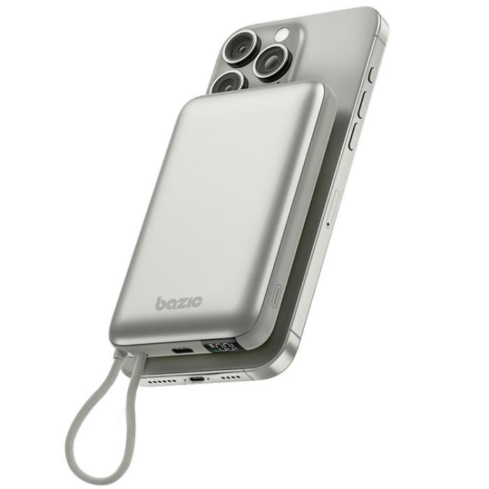 ENERGEA - Bazic Fusion MagSafe PowerBank 10000mAh med USB-C Kabel - Grå
