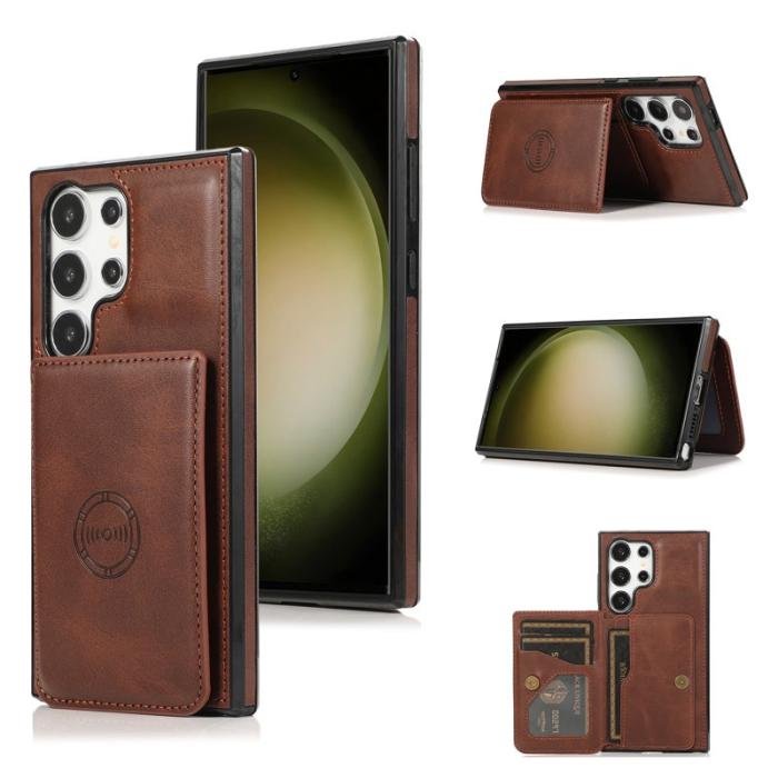 OEM - Mobilfodral för Samsung Galaxy S26 Ultra Kickstand Kortfack - Kaffe