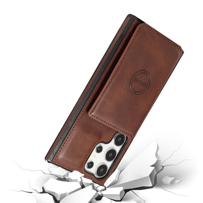 OEM - Mobilfodral för Samsung Galaxy S26 Ultra Kickstand Kortfack - Kaffe