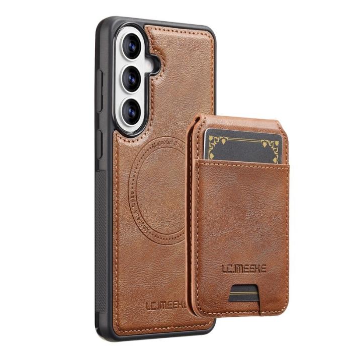 LC.imeeke - LC.IMEEKE Mobilskal för Samsung Galaxy S26 Magnetiskt TPU + Konstläder - Brun