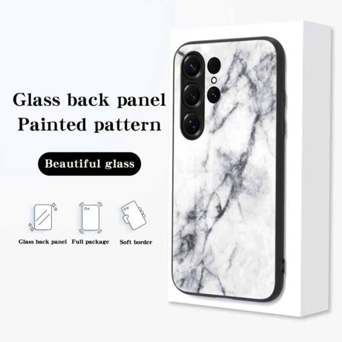 OEM - Mobilskal för Samsung Galaxy S26 Ultra Härdat glas + PC + TPU - Smaragdmarble
