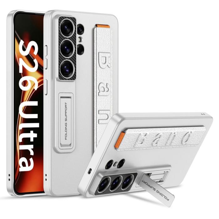 GKK - GKK Mobilskal för Samsung Galaxy S26 Ultra PC + TPU Kickstand - Silver