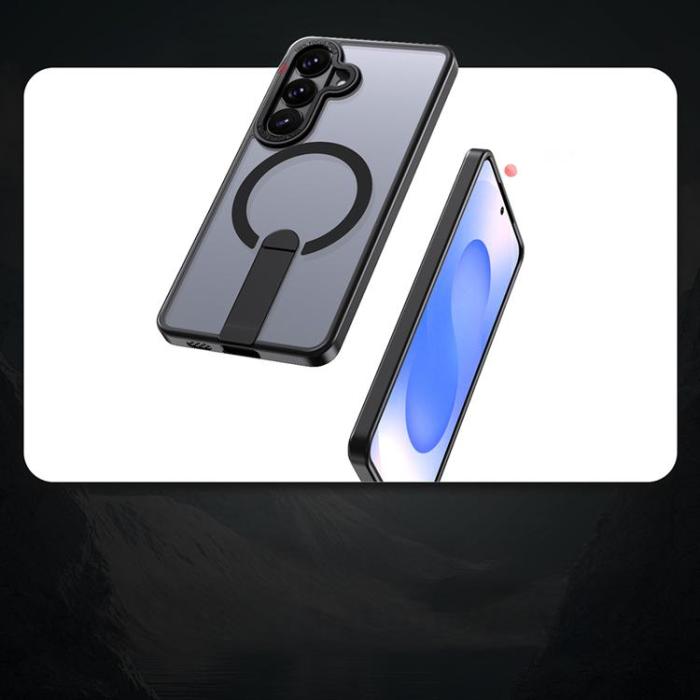 A-One Brand - Mobilskal för Galaxy S26 MagSafe Hybrid Armor X med Stativ - Svart