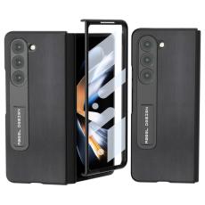 ABEEL - ABEEL Samsung Galaxy Z Fold5 Kickstand Pl&aring;nboksfodral &Auml;kta L&auml;der Svart