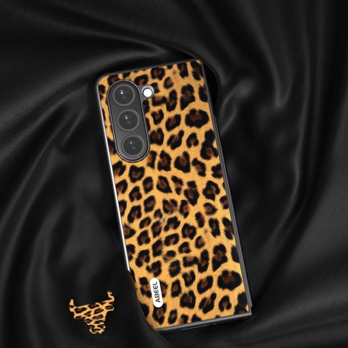 ABEEL - ABEEL Mobilskal till Samsung Galaxy Z Fold5 Leopard Champagne Guld