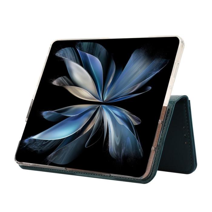 ABEEL - ABEEL Samsung Galaxy Z Fold5 Plånboksfodral RFID-Skydd Konstläder - Grön