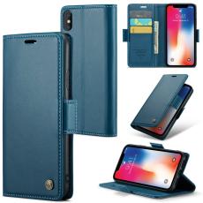 Caseme - CASEME iPhone XS Max Pl&aring;nboksfodral Konstl&auml;der RFID-Skydd Bl&aring;