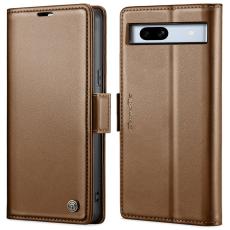 Caseme - CASEME Pl&aring;nboksfodral Konstl&auml;der f&ouml;r Google Pixel 7a - Brun