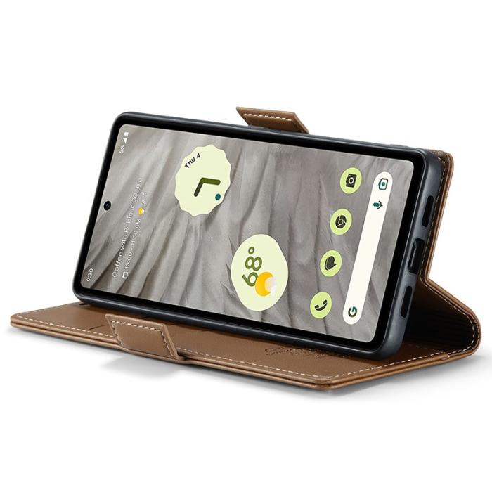Caseme - CASEME Plånboksfodral Konstläder för Google Pixel 7a - Brun