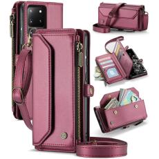Caseme - CASEME Pl&aring;nboksfodral Konstl&auml;der f&ouml;r Samsung Galaxy S20 Ultra - Vinr&ouml;d