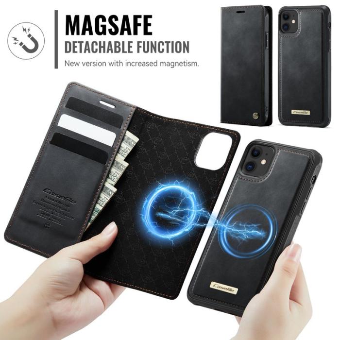 Caseme - CASEME C49 Mobilskal till iPhone 11 MagSafe RFID Blocker Läder Svart