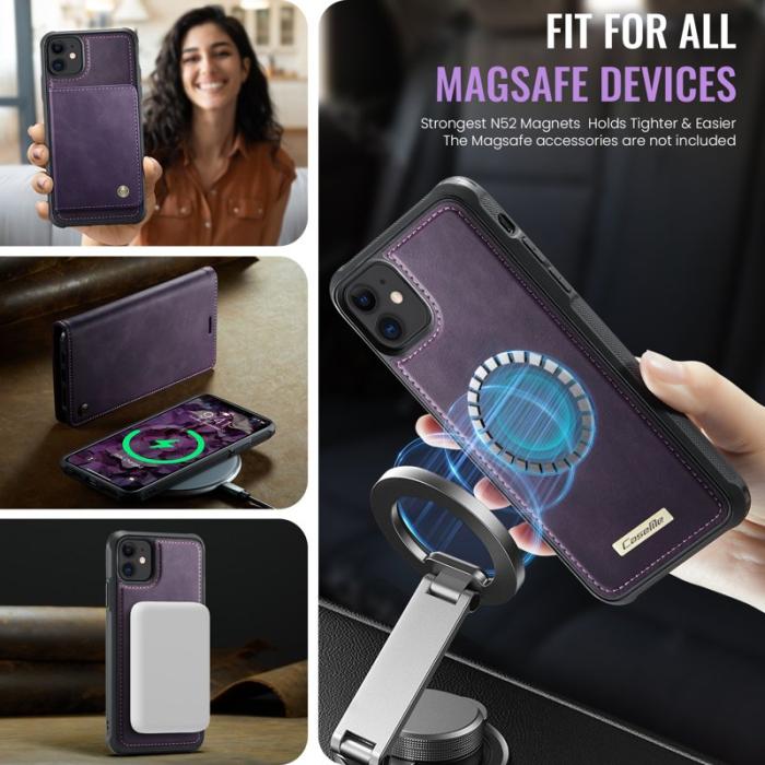 Caseme - CASEME C49 Mobilskal till iPhone 11 MagSafe RFID Blocker Lila