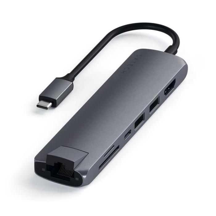 Satechi - Satechi USB-C MultiPort Ethernet - HDMI, USB - Space Grå
