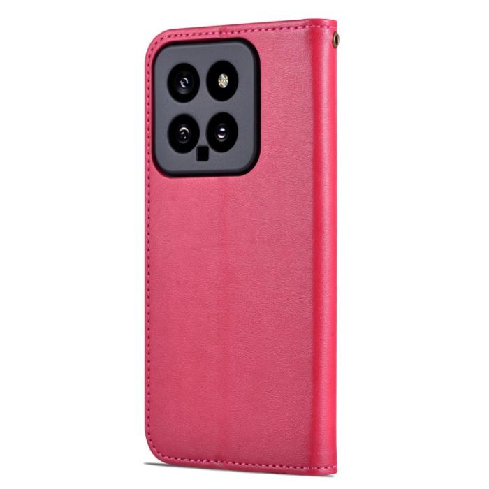 AZNS - AZNS Xiaomi 14 Plånboksfodral Anti-scratch TPU + Konstläder - Röd