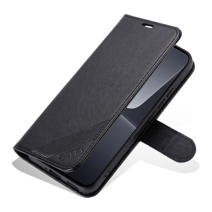 AZNS - AZNS Xiaomi 14 Plånboksfodral Anti-scratch TPU + Konstläder - Svart
