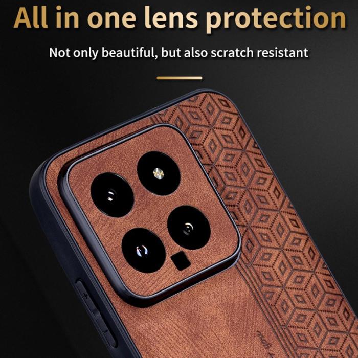 AZNS - AZNS Xiaomi 14 Fodral Imprinted KonstLäder - Blå