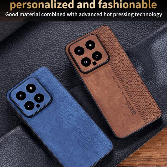 AZNS - AZNS Xiaomi 14 Fodral - Imprinted KonstLäder - Brun