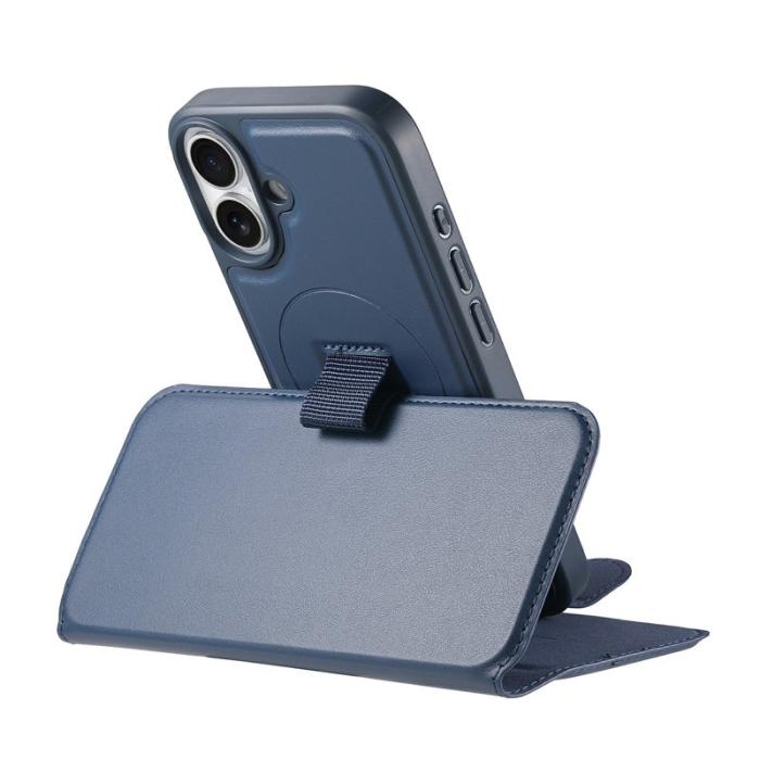 CASENEO - CASENEO iPhone 16 Plus Plånboksfodral RFID Blocking Konstläder - Blå