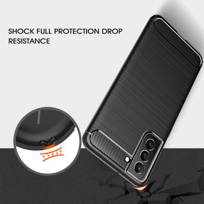 OEM - Brushed Carbon Fiber Skal Galaxy S22 Plus 5G - Svart