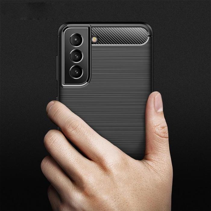 OEM - Brushed Carbon Fiber Skal Galaxy S22 Plus 5G - Svart