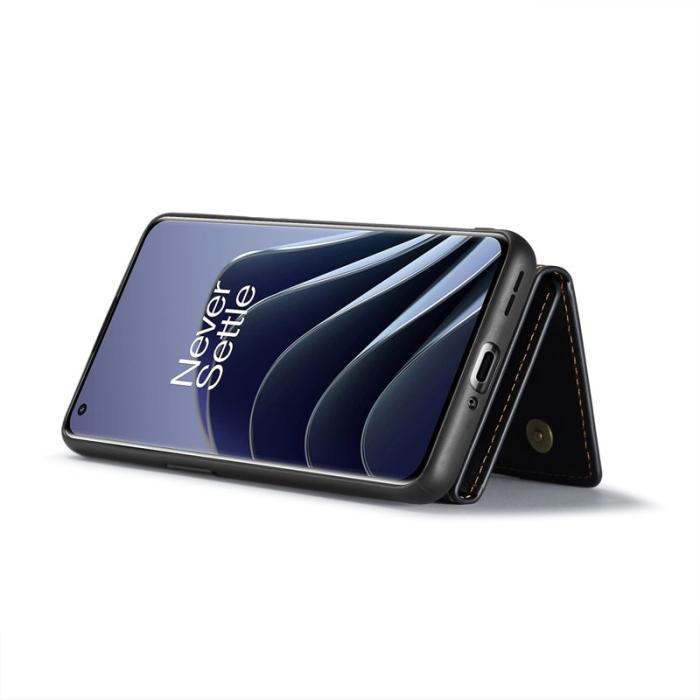 DG.MING - DG.MING OnePlus 10 Pro 5G Konstläder Plånboksfodral 2-i-1 Svart