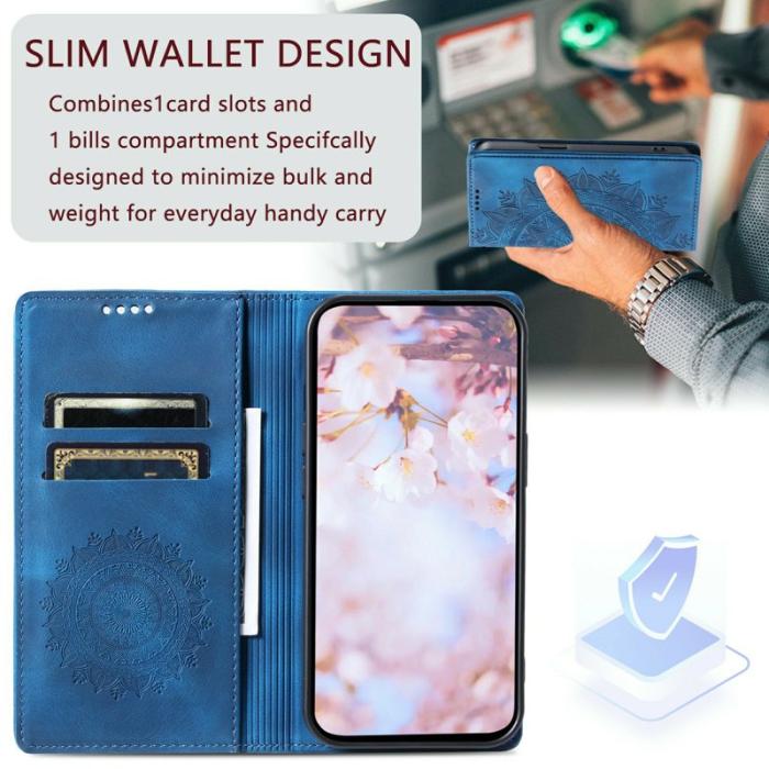 OEM - Mobilskal till Samsung Galaxy S26 Ultra Magnetstängning KonstLäder Mönster - Blå