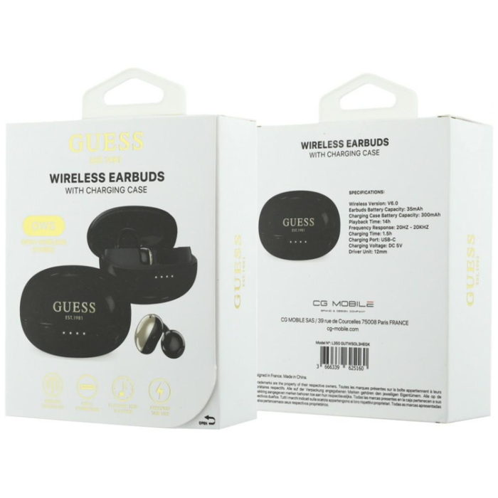 Guess - Guess Trådlös Hörlurar In-Ear Metalic Classic Logo - Svart