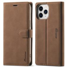 FORWENW - FORWENW iPhone 13 Pro Max Pl&aring;nboksfodral Konstl&auml;der - Brun